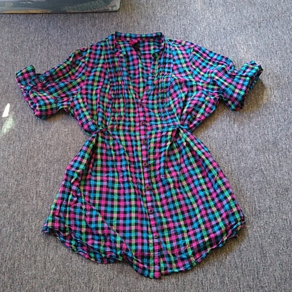 Pure Energy Gingham Check Top